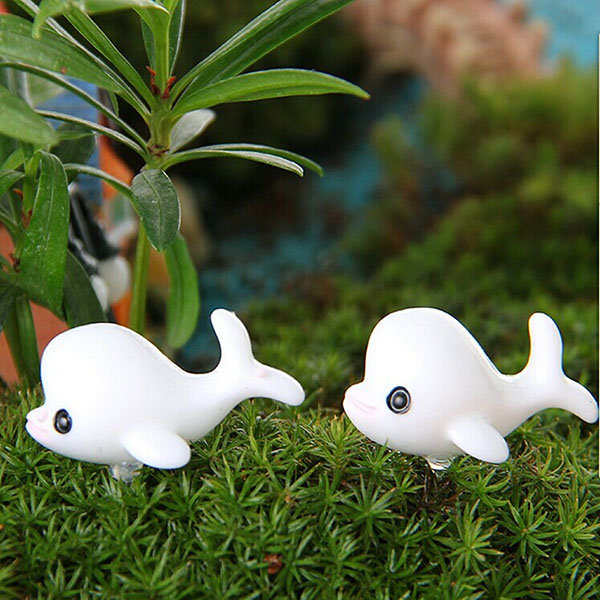 DIY Miniature Lovely Dolphin Ornaments Potted Plant Garden Decor